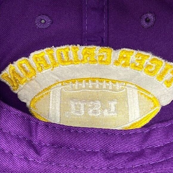 LSU Tigers Gridiron Club Hat Mens Purple Baseball Curve Bill Hook & Loop Cotton - Picture 10 of 12